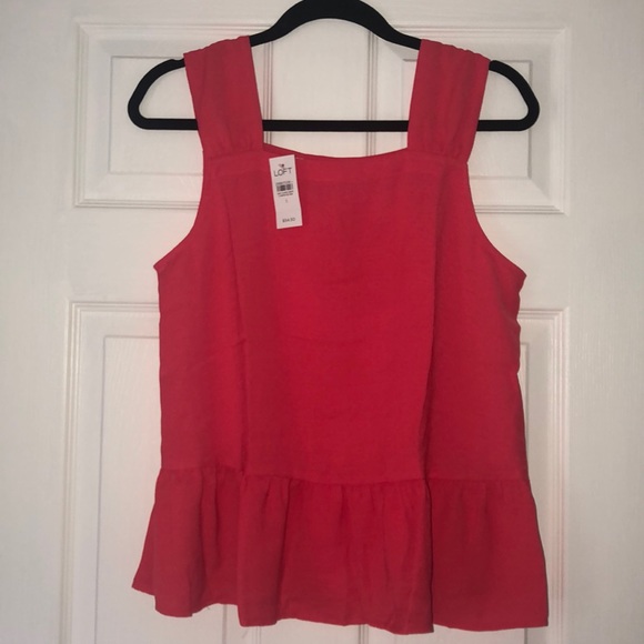 Square Neck Peplum Shell - LOFT NWT - Picture 1 of 5